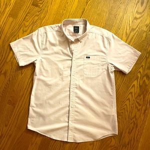 RVCA Men’s Short Sleeve Button Down - L Slim Fit - LIKE NEW